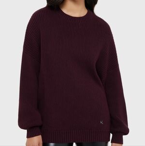Killstar Women's Ribbed Knit Sweater - Deep Burgundy